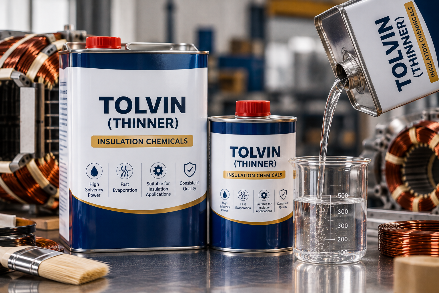 Tolvin thinner — industrial pouring scene